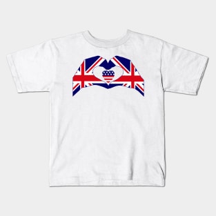 We Heart UK & USA Patriot Flag Series Kids T-Shirt